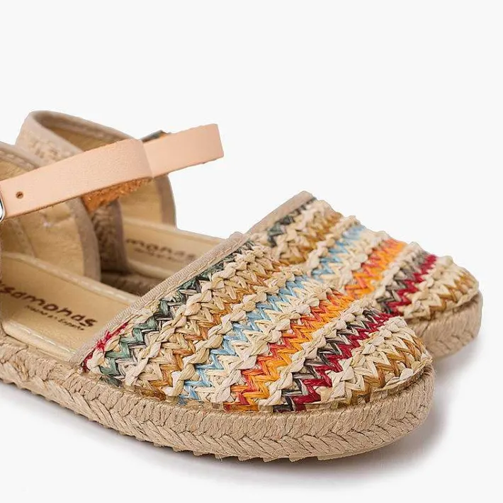 Sandalias<Pisamonas Alpargata Sandalia Niña Rafia Multicolor Color Multicolor