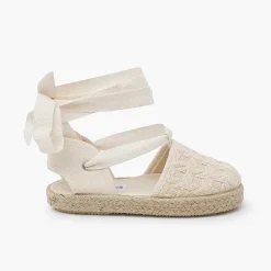 Zapatos Comunión<Pisamonas Alpargatas Efecto Trenzado Cintas