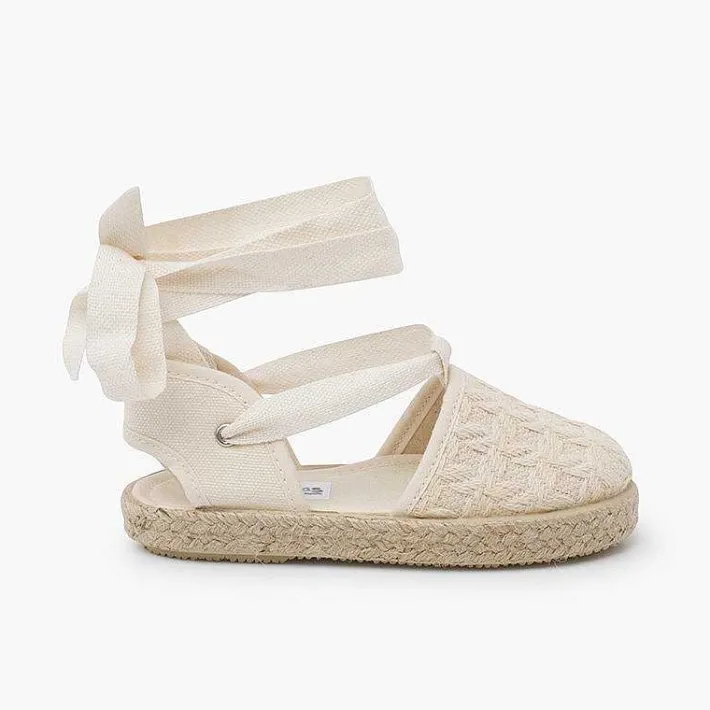 Zapatos Comunión<Pisamonas Alpargatas Efecto Trenzado Cintas