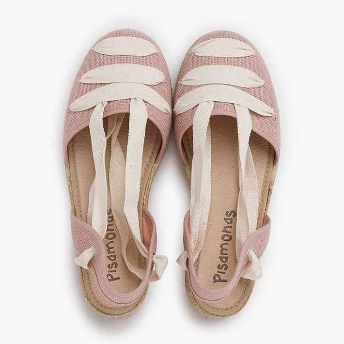 Alpargatas Y Valencianas<Pisamonas Alpargatas Lino Goyescas Cintas Crudo Y Cuna