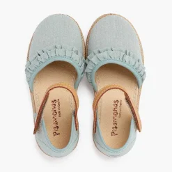 Sandalias<Pisamonas Alpargatas Niña Volantes Correa Tipo Piel Adherente