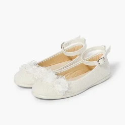 Zapatos Comunión<Pisamonas Bailarina Lino Pulsera Con Flor