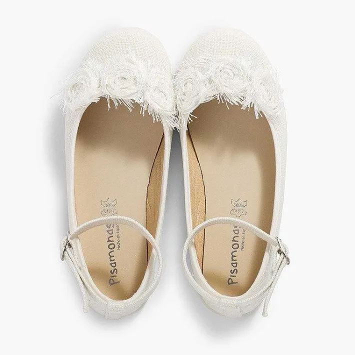 Zapatos Comunión<Pisamonas Bailarina Lino Pulsera Con Flor