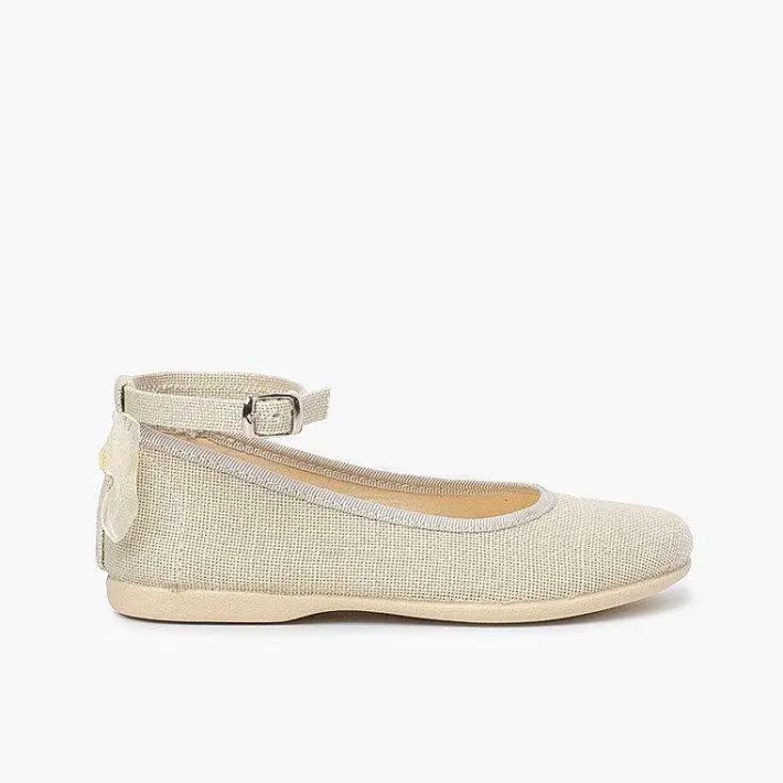 Zapatos Comunión<Pisamonas Bailarina Lino Pulsera Lazo Trasero Organza