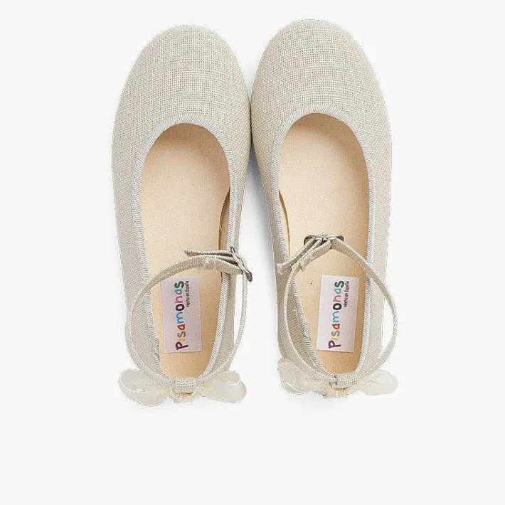 Zapatos Comunión<Pisamonas Bailarina Lino Pulsera Lazo Trasero Organza