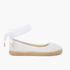 Bailarinas<Pisamonas Bailarina Niña Lino Con Cintas Y Yute