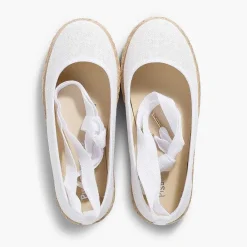 Bailarinas<Pisamonas Bailarina Niña Lino Con Cintas Y Yute