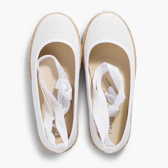 Bailarinas<Pisamonas Bailarina Niña Lino Con Cintas Y Yute