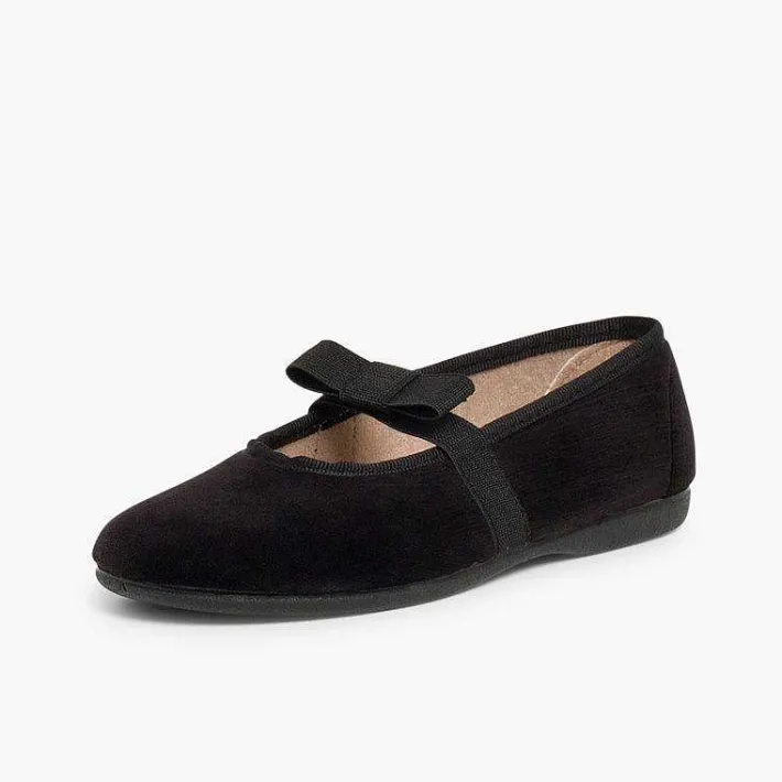 Bailarinas<Pisamonas Bailarina Terciopelo Con Lazo En El Elastico