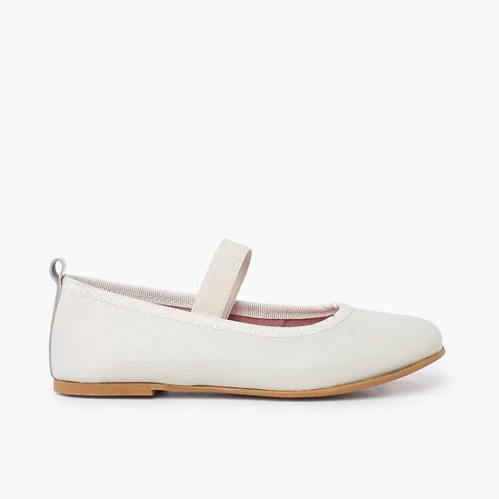 Zapatos Comunión<Pisamonas Bailarinas Ceremonia Napa Con Tira Elastica
