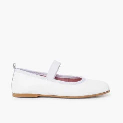 Zapatos Comunión<Pisamonas Bailarinas Ceremonia Napa Con Tira Elastica