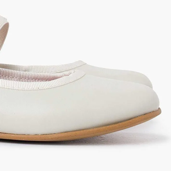 Zapatos Comunión<Pisamonas Bailarinas Ceremonia Napa Con Tira Elastica