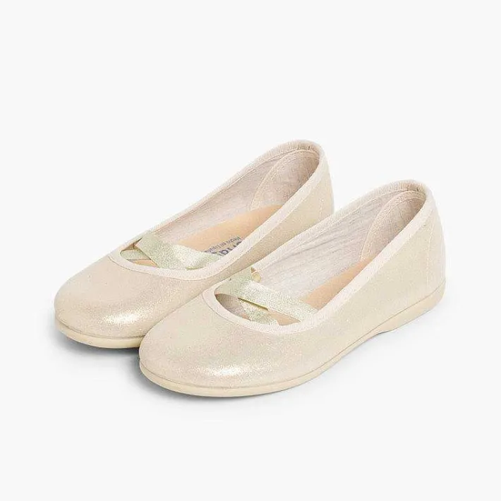 Zapatos Comunión<Pisamonas Bailarinas Niña Estilo Ballet Con Acabado Brillo