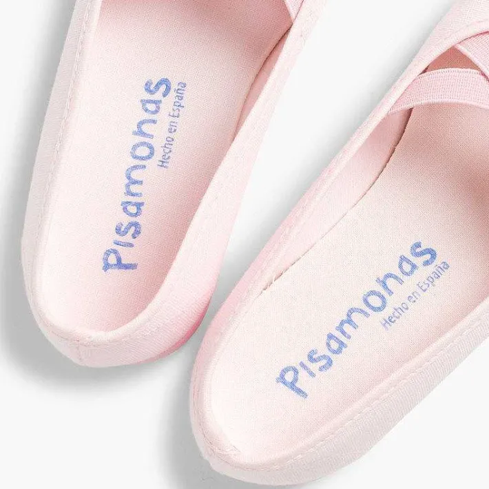 Zapatos Comunión<Pisamonas Bailarinas Niña Lona Cinta Cruzada Tipo Ballet