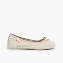 Bailarinas<Pisamonas Bailarinas Niñas Piel Lavable Manoletinas