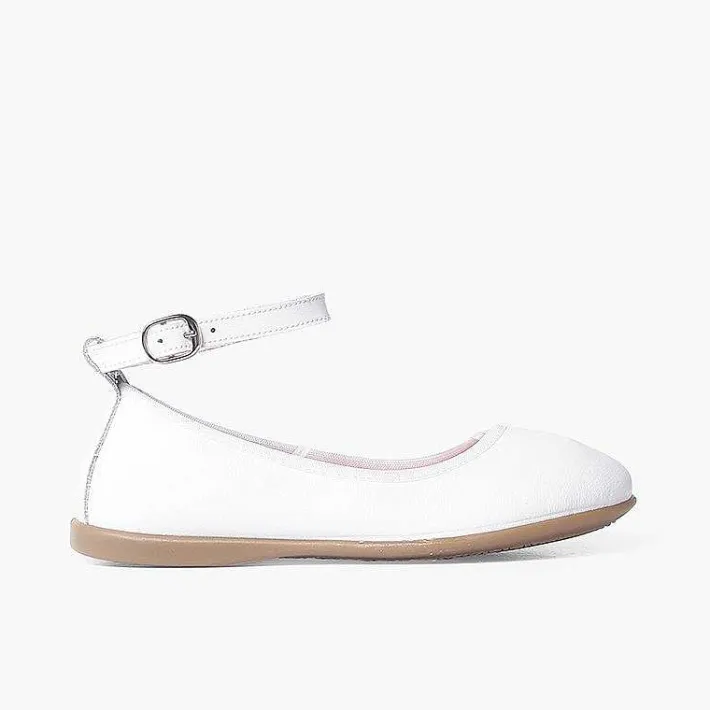 Zapatos Comunión<Pisamonas Bailarinas Piel Elastico Cierre Pulsera