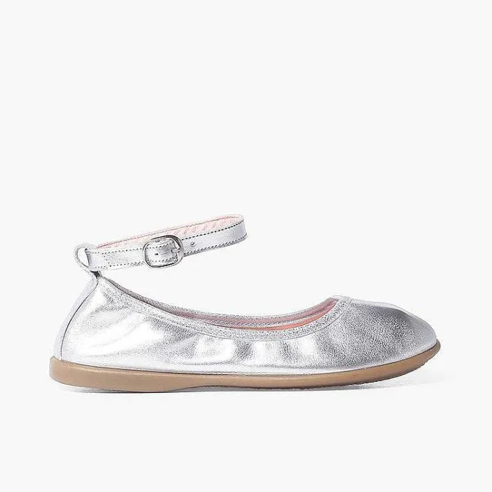 Zapatos Comunión<Pisamonas Bailarinas Piel Elastico Cierre Pulsera