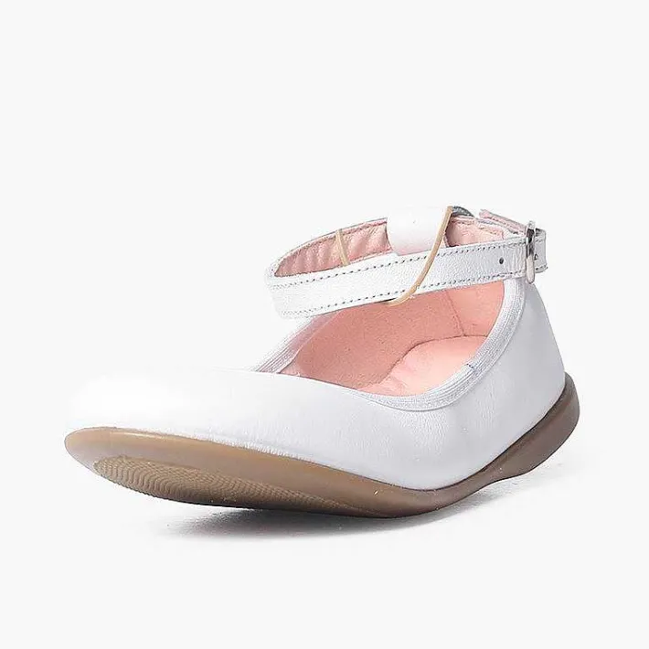 Zapatos Comunión<Pisamonas Bailarinas Piel Elastico Cierre Pulsera