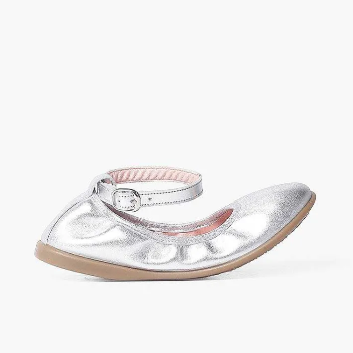Zapatos Comunión<Pisamonas Bailarinas Piel Elastico Cierre Pulsera