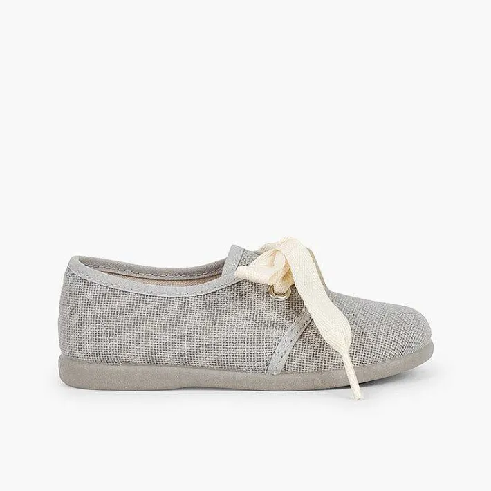 Zapatos Comunión<Pisamonas Blucher Lino Ceremonia Niños Pequenos Lazo