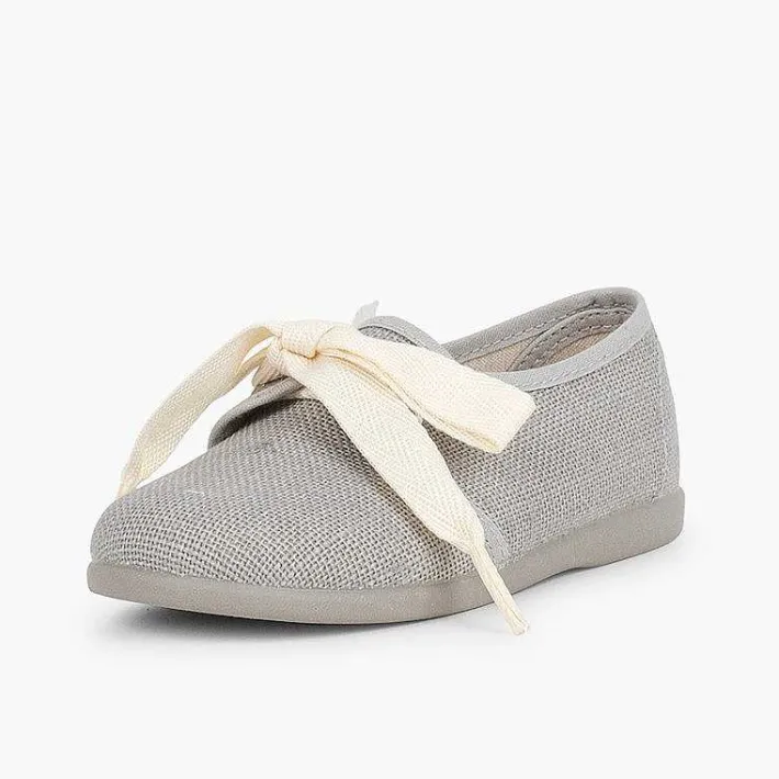 Zapatos Comunión<Pisamonas Blucher Lino Ceremonia Niños Pequenos Lazo