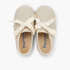Zapatos Comunión<Pisamonas Blucher Lino Ceremonia Niños Pequenos Lazo