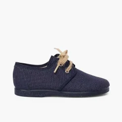 Zapatos Blucher<Pisamonas Blucher Lona Cierre Cordones Rusticos