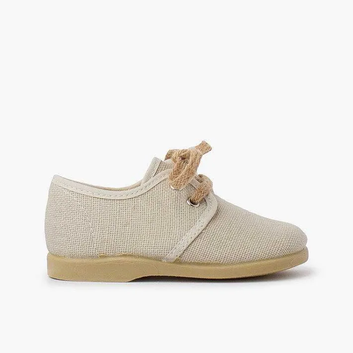 Zapatos Blucher<Pisamonas Blucher Lona Cierre Cordones Rusticos