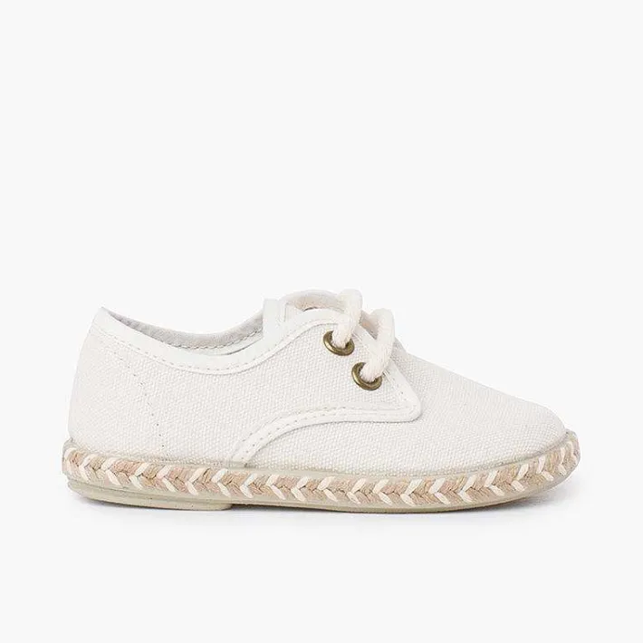 Zapatos Comunión<Pisamonas Blucher Niño Lona Suela Yute Bicolor