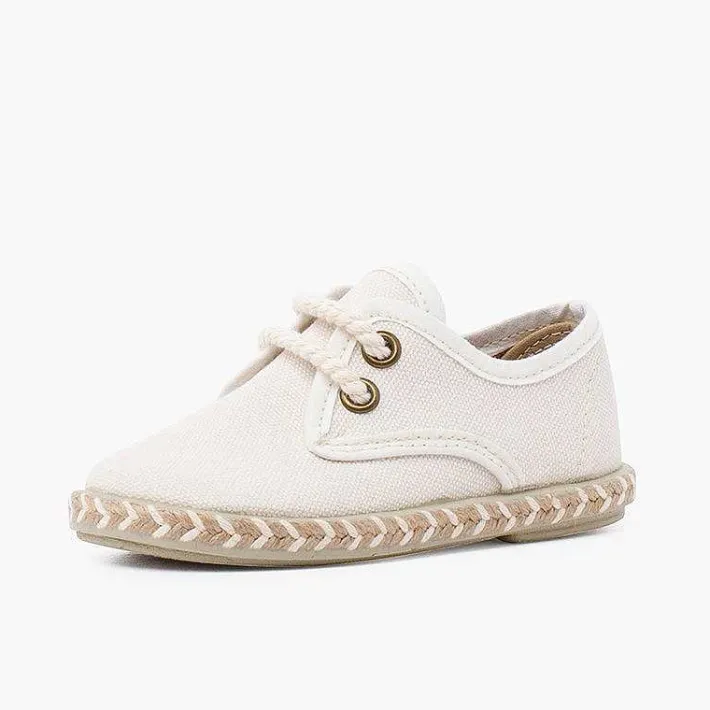 Zapatos Comunión<Pisamonas Blucher Niño Lona Suela Yute Bicolor