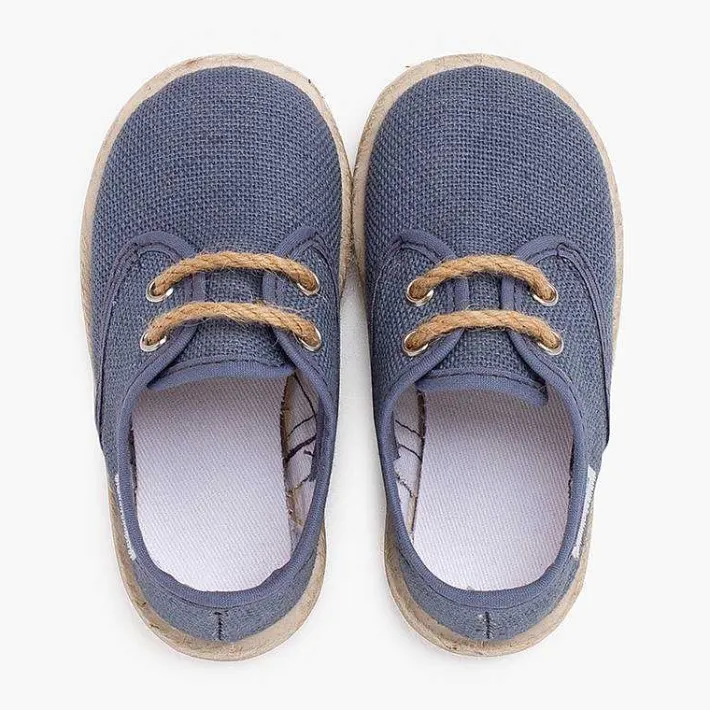 Zapatillas<Pisamonas Bluchers Lino Cordones Y Base Yute