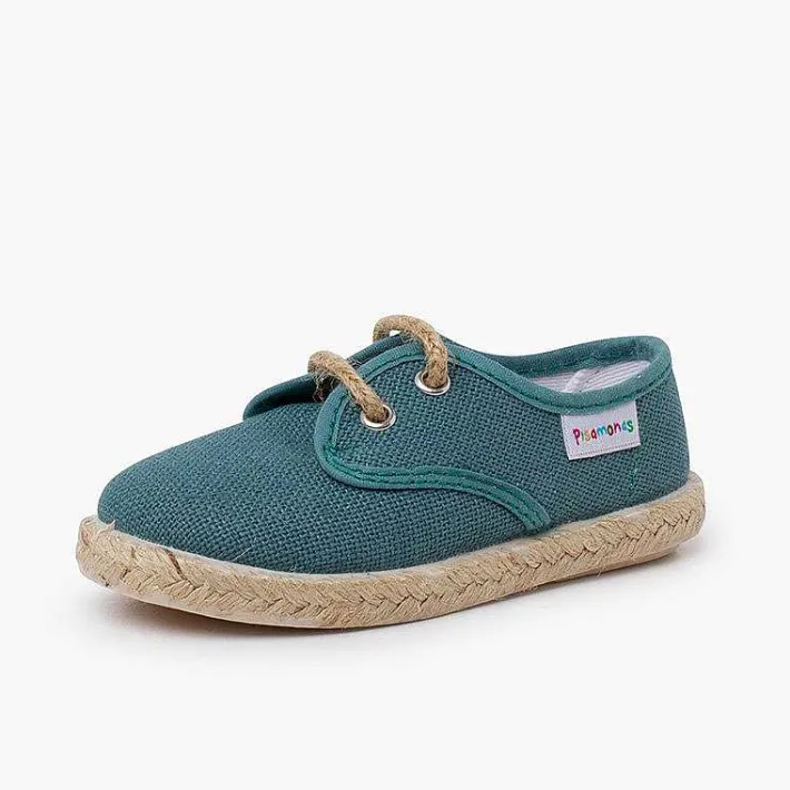 Zapatillas<Pisamonas Bluchers Lino Cordones Y Base Yute