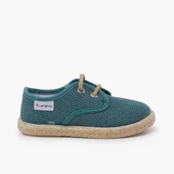 Zapatillas<Pisamonas Bluchers Lino Cordones Y Base Yute