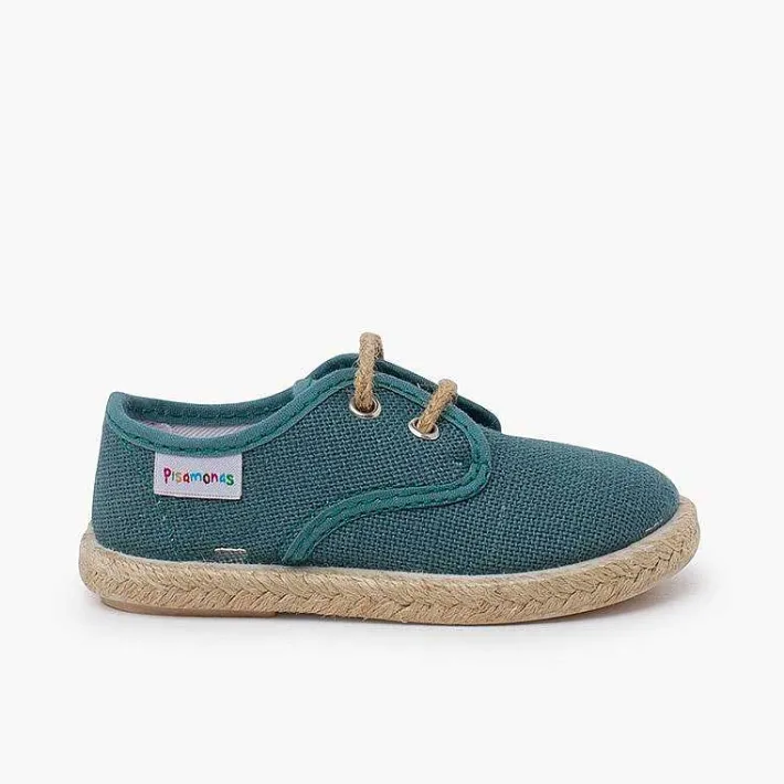 Zapatillas<Pisamonas Bluchers Lino Cordones Y Base Yute