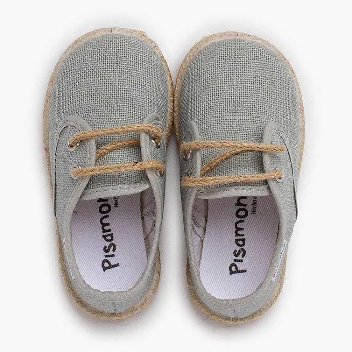 Zapatillas<Pisamonas Bluchers Lino Cordones Y Base Yute