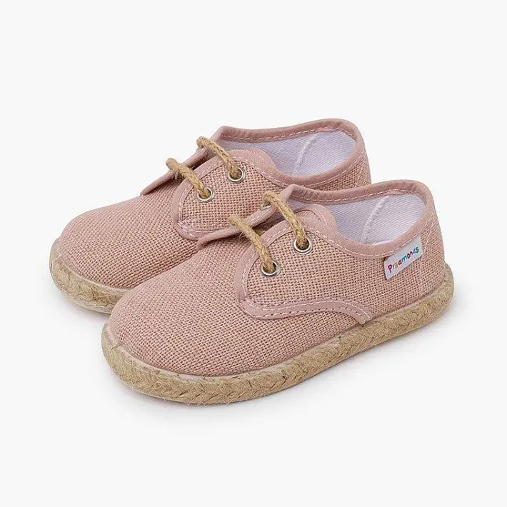 Zapatillas<Pisamonas Bluchers Lino Cordones Y Base Yute