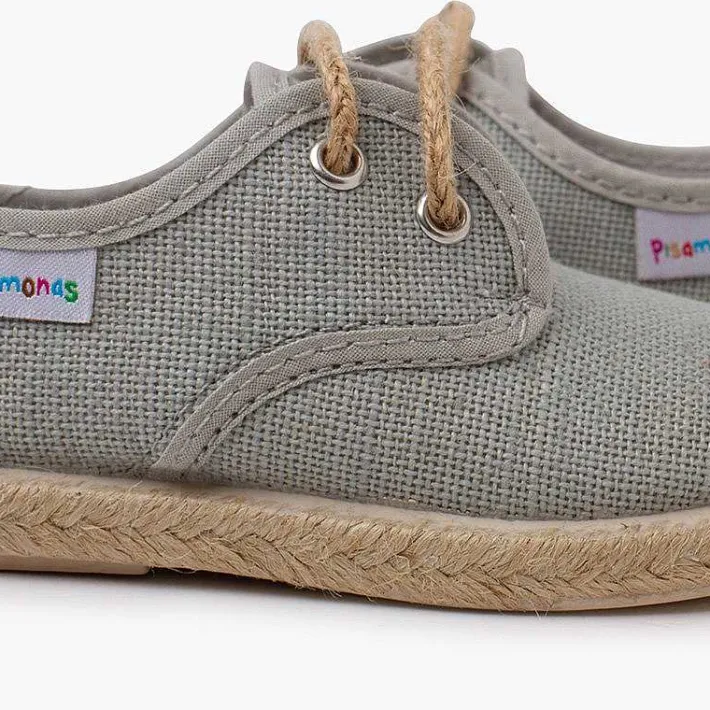 Zapatillas<Pisamonas Bluchers Lino Cordones Y Base Yute