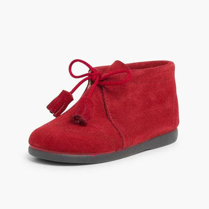 Botas<Pisamonas Bota Serraje Picado Y Borlas