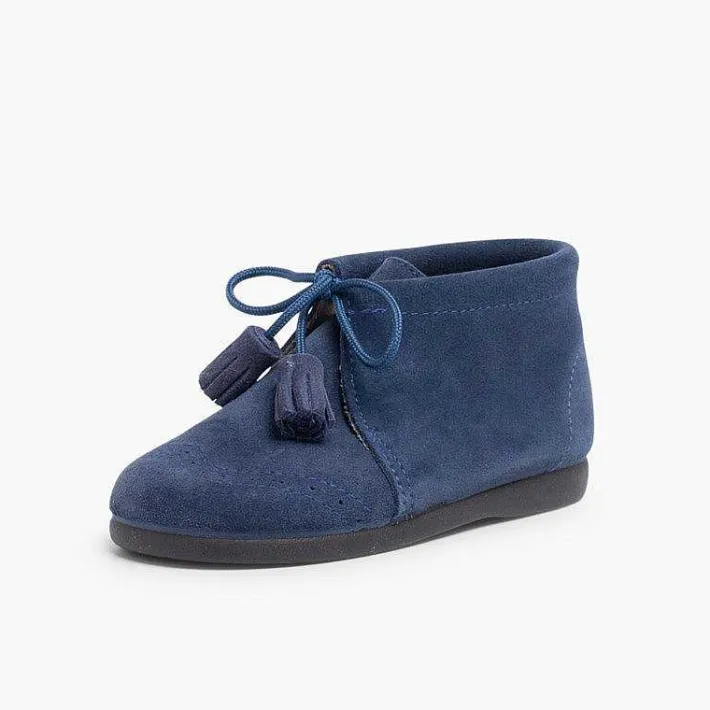 Botas<Pisamonas Bota Serraje Picado Y Borlas