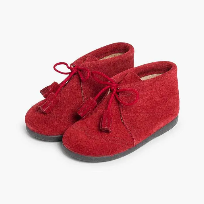 Botas<Pisamonas Bota Serraje Picado Y Borlas