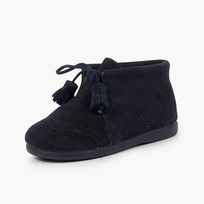 Botas<Pisamonas Bota Serraje Picado Y Borlas