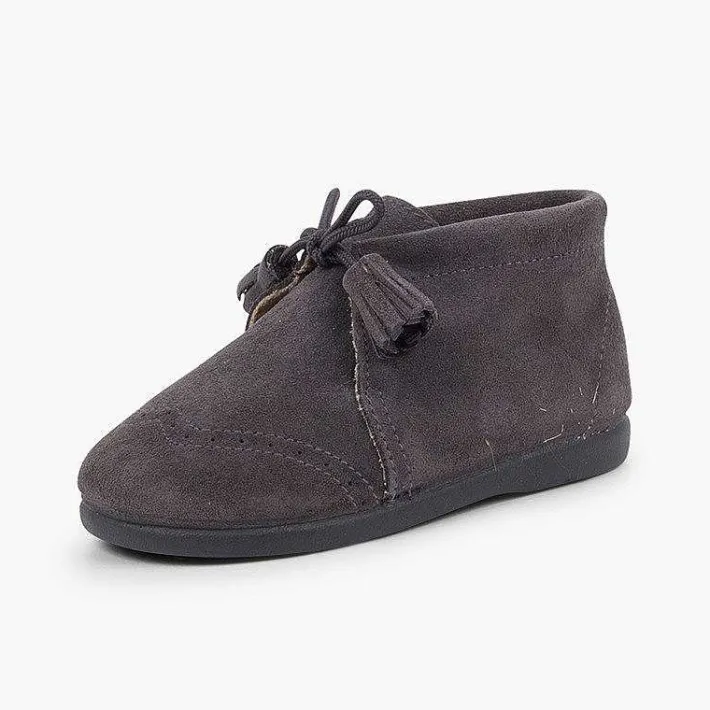 Botas<Pisamonas Bota Serraje Picado Y Borlas