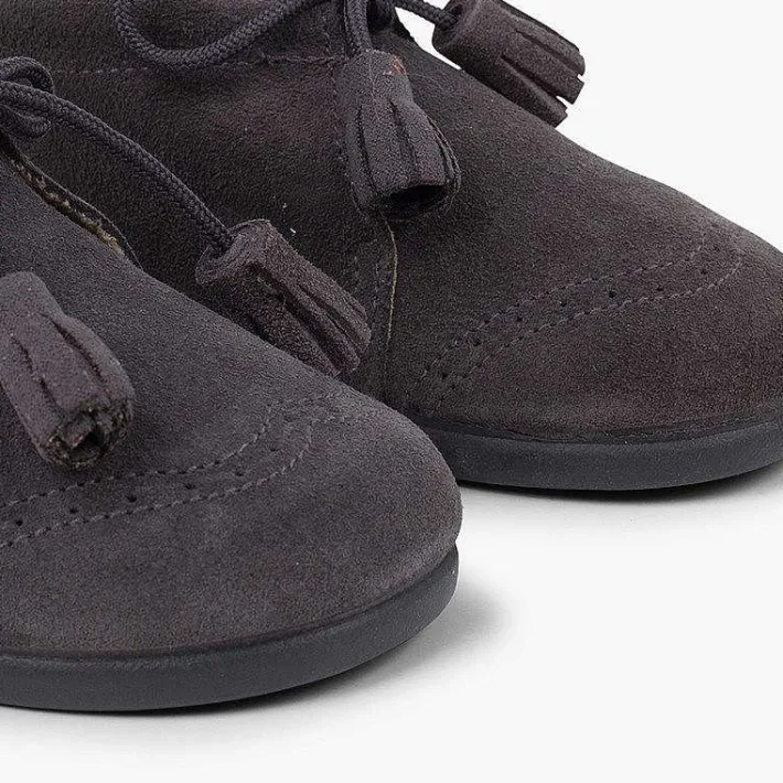 Botas<Pisamonas Bota Serraje Picado Y Borlas
