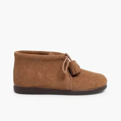 Botas<Pisamonas Bota Serraje Picado Y Borlas