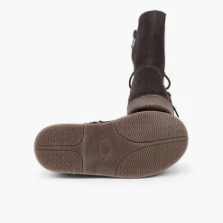Botas<Pisamonas Botas Borreguito Niña Cordones Cruzados Cremallera