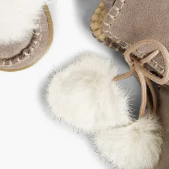 Botas<Pisamonas Botas Con Pompones Serraje Niña