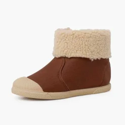 Botas<Pisamonas Botas Cuero Vegano Cremallera Color Marron