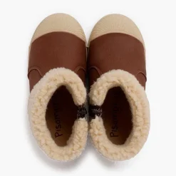 Botas<Pisamonas Botas Cuero Vegano Cremallera Color Marron