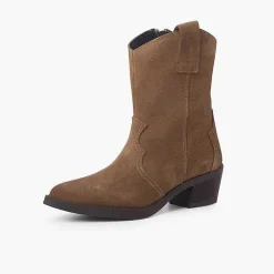 Botas<Pisamonas Botas Estilo Country Serraje Color Arena