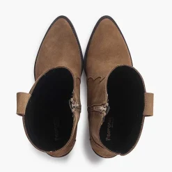 Botas<Pisamonas Botas Estilo Country Serraje Color Arena